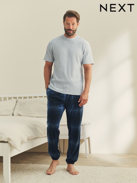 كحلي/رمادي - Textured Motionflex Check Long Pyjama Bottoms (F08785) | ‏131 د.إ.‏