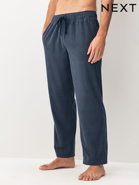 Navy Blue Microcheck Motionflex Cosy Pyjamas Bottoms (F08786) | AED79