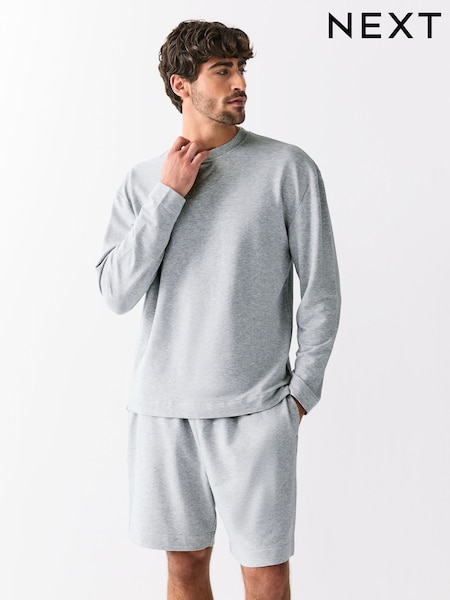 Grey TENCEL™ Modal Blend Long Sleeve Lounge Set (F08811) | R$ 305