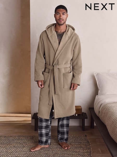 Neutral Stone Corded Textured Dressing Gown (F08838) | €52
