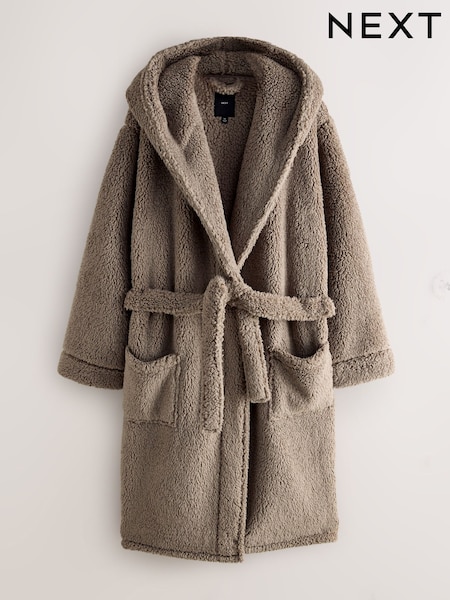 Neutral Stone Borg Dressing Gown (F08842) | €44