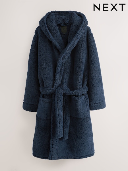 Bleumarin albastru - Borg Dressing Gown (F08846) | 230 LEI