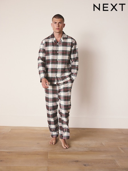 Red/White Check Matching Family Christmas Button Through Pyjamas (F08941) | €45