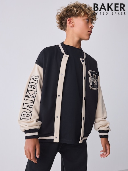 Baker by Ted Baker Varsity Black Bomber Jacket (F08967) | AED167 - AED197