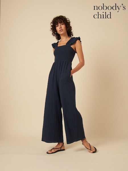Nobodys Child Maya Ruffle Strap Wide Leg Jumpsuit (F08977) | €124