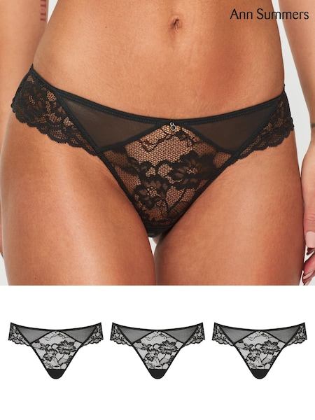 Ann Summers Black Brazillian Sexy Lace Knickers 3 Pack (F08992) | 1,202 UAH