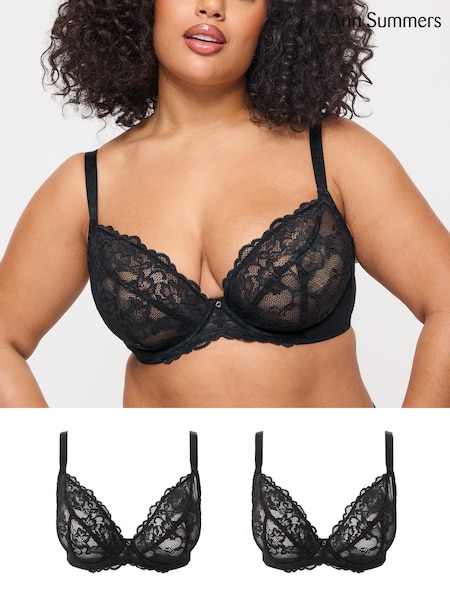 Schwarz - Ann Summers 2 Pack Sexy Lace Underwired Bra (F08995) | 46 €