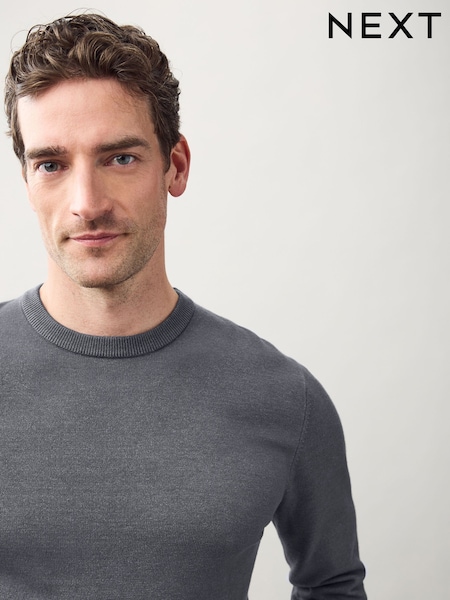V barvi oglja - Regular Fit Soft Touch Crew Neck Jumper (F09029) | € 20