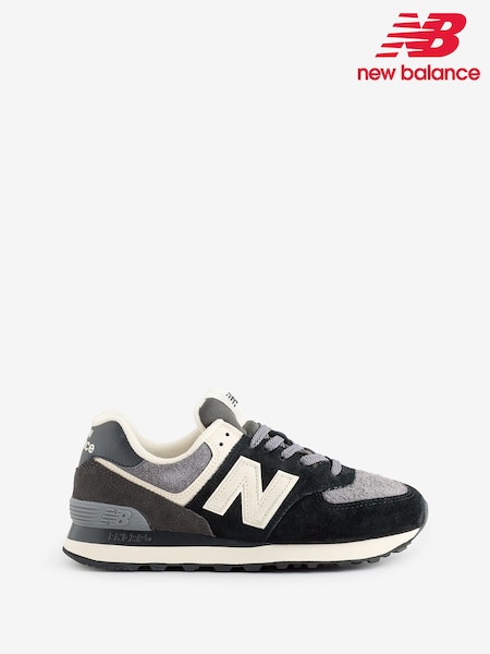 New Balance Black/White Womens 574 Trainers (F09047) | €128