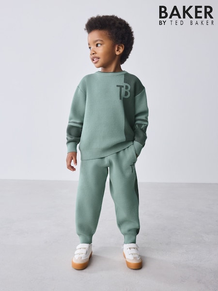 Verde - Baker by Ted Baker Colourblock Knitted Sweatshirt and Joggers Set (F09069) | 47 € - 55 €