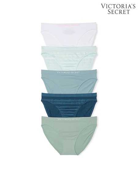 Victoria's Secret White/Green/Blue Bikini 5 Pack Knickers (F09107) | €31