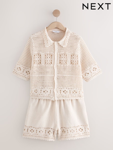 Cream Crochet Summer Shirt (F09129) | R$ 330
