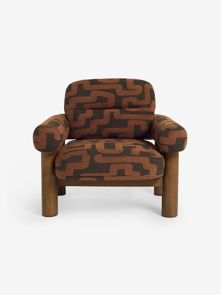 MADE.COM Clyde Abstract Weave Chocolate Brown Maxton Chair (F09230) | €726