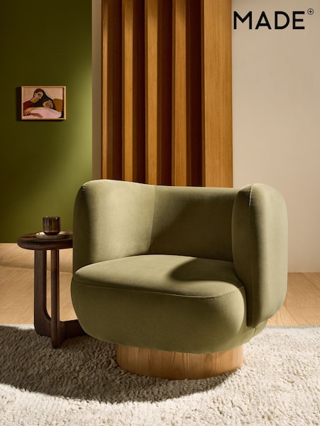MADE.COM Fern Green Velvet Novara Swivel Accent Chair (F09237) | €473