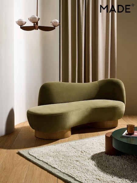MADE.COM Fern Green Velvet Novara 2 Seater Sofa (F09238) | €882
