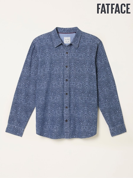 FatFace Chambray Blue Long Sleeve Floral Bouquet Print Shirt (F09280) | €78
