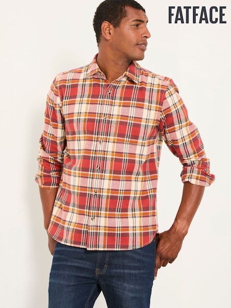 FatFace Routh Berry Red Long Sleeve Check Shirt (F09296) | €70