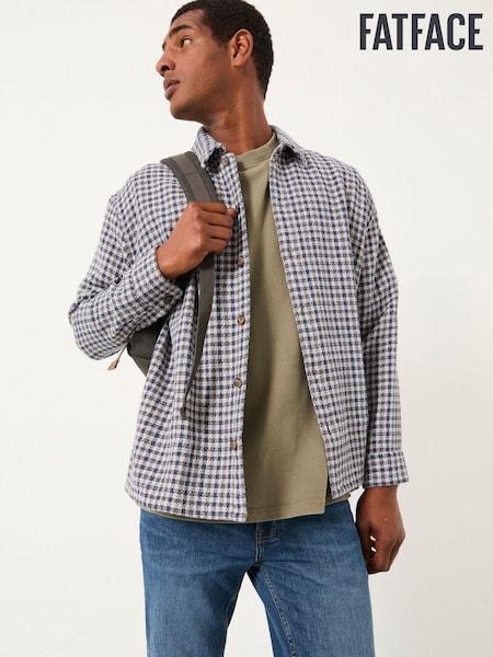 FatFace Long Sleeve Relaxed Fit Textured Gingham Shirt (F09303) | R$ 490