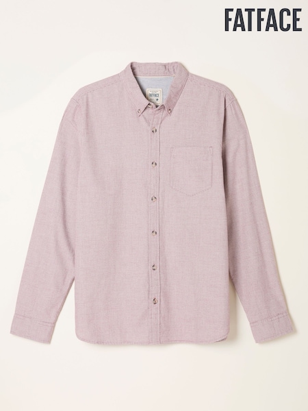 FatFace Tadlow Rust Red Long Sleeve Herringbone Shirt (F09306) | €70