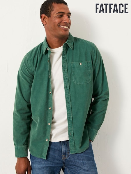 FatFace Emerald Green Long Sleeve Cord Shirt (F09313) | AZN 138