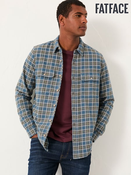 FatFace Pixley Mid Blue Long Sleeve Check Shirt (F09320) | AED288