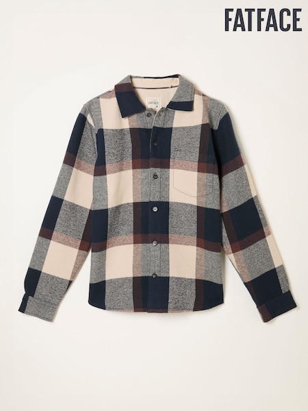 FatFace navy Long Sleeve Relaxed Fit Send Check Shirt (F09347) | €78