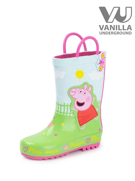 Vanilla Underground Green Peppa Pig Kids Wellies with Handles (F09362) | $38