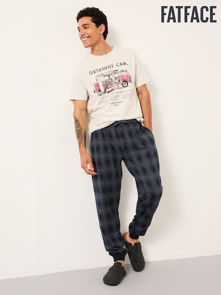 FatFace Kemble Navy Check Cuffed Pyjama Bottoms (F09381) | R$ 390
