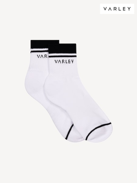 Varley White Lenni Half Crew Socks (F09428) | AED116