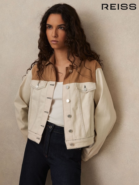 Reiss Maddie Colour-Block Denim Jacket (F09533) | 1,634 LEI