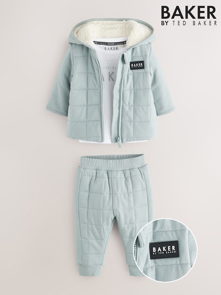 Baker by Ted Baker Green Quilted Jacket T-Shirt and Trousers Set (F09574) | €60 - €64