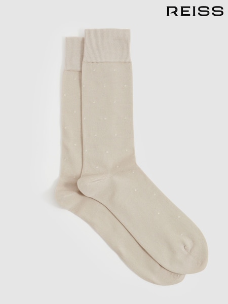 Taupe - Reiss Mario Spot Polka Dot Socks (F09643) | €16
