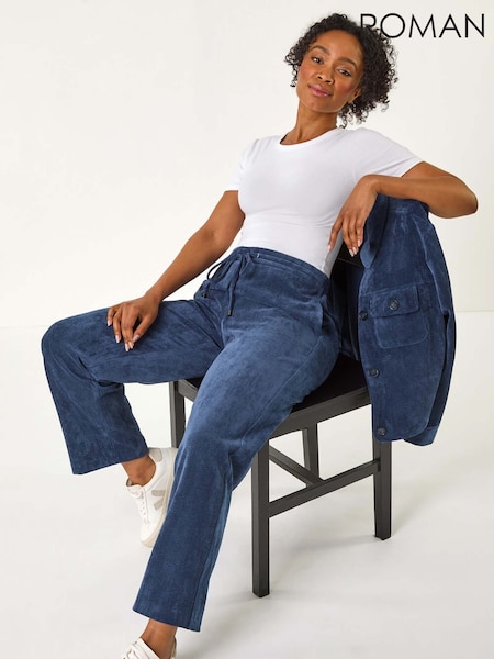 Roman Blue Petite Corduroy Stretch Trousers (F09762) | 2,523 UAH