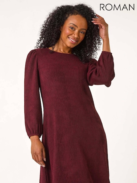 Roman Red Petite Textured Swing Stretch Dress (F09768) | €58
