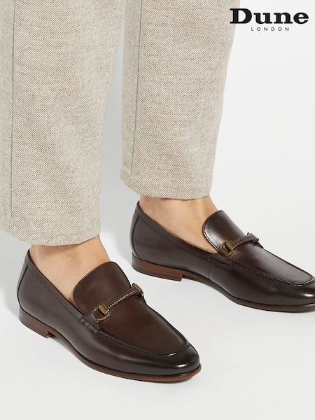 Dune London Brown Scilly Woven Trim Loafers (F09797) | 7,150 UAH