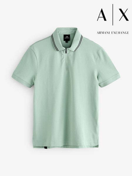 Зеленый - Armani Exchange Regular Fit Tipped Detail Polo Shirt (F09861) | €106