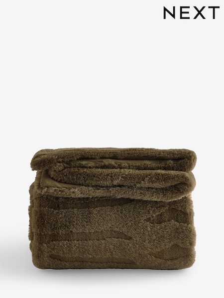 Green Tiger Cut Faux Fur Throw (F11079) | €69 - €95