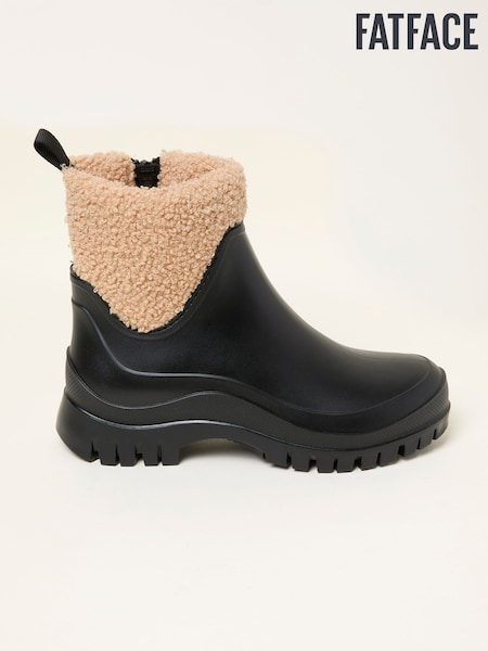FatFace Black PVC Ankle Borg Welly (F11102) | €85.50