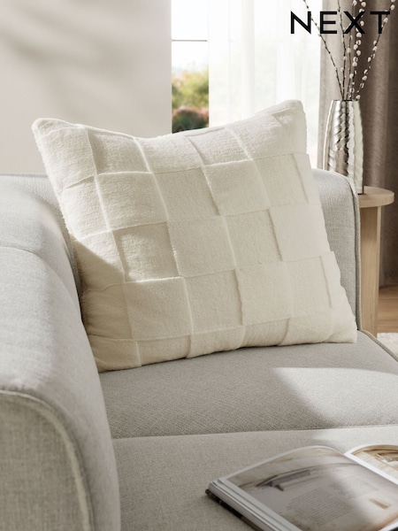 Ivory 59 x 59cm Jasper Checkerboard Cushion (F11162) | €29