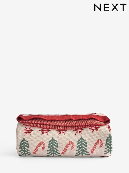 Red Christmas Fairisle Pattern Knit Throw (F11193) | 220 QAR - 279 QAR