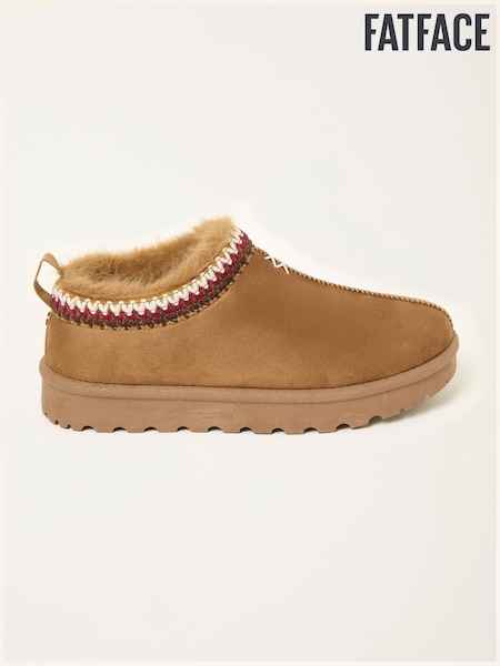 FatFace Lyra Tan Brown Mule Slipper (F11292) | €56