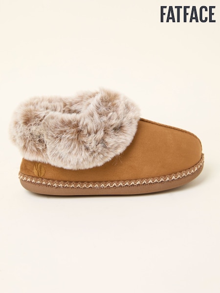 FatFace Maia Tan Brown Boot Slipper (F11295) | €42