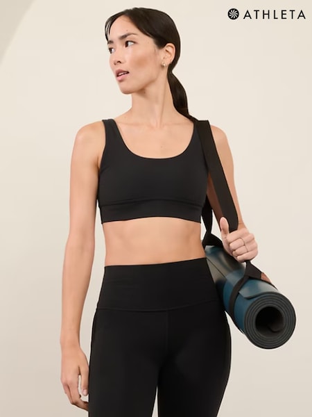Athleta Black Breathe Rib Longline Bra A-C (F11368) | €72