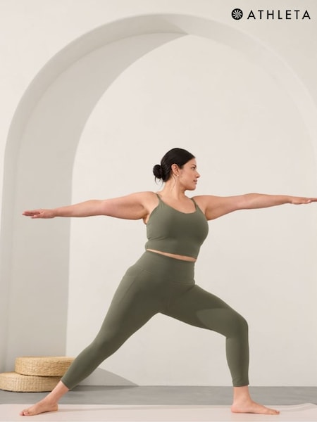 Athleta Green Black Elation High Waisted 3/4 Leggings (F11369) | €86