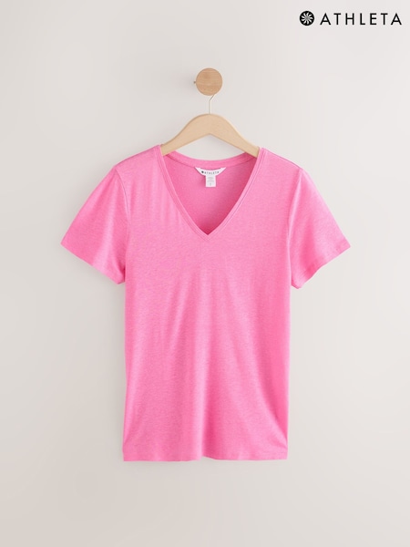 Roz - Athleta Essential Decolteu în V Tee (F11376) | 261 LEI