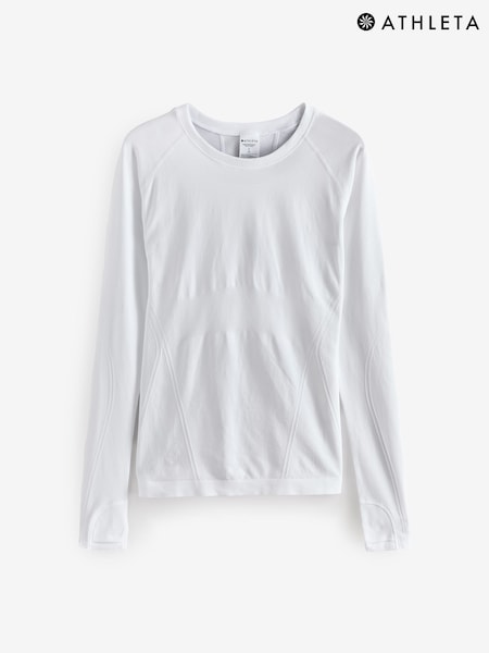 Athleta White Momentum Seamless Long Sleeve Top (F11378) | €100