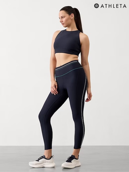 Athleta Navy Blue Pacesetter Ultra High Waisted 7/8 Stripe Leggings (F11392) | €81
