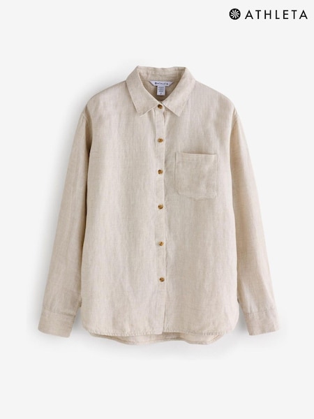Athleta Beige Retreat Linen Shirts (F11405) | €110