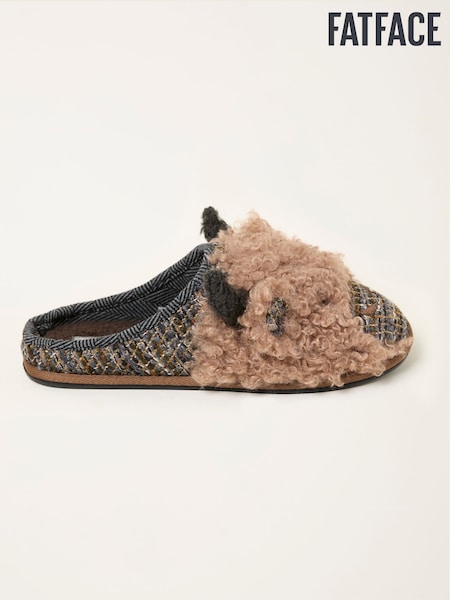 FatFace Hamish Brown Cow Slipper (F11468) | AED186