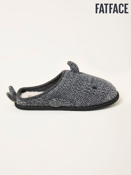 FatFace Savage Grey Shark Novelty Slipper (F11469) | AED186